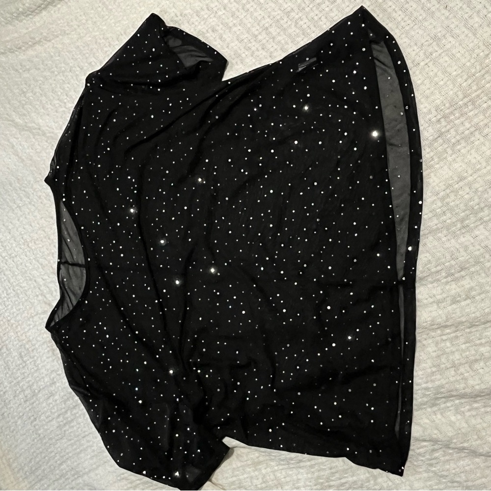 Vintage Black Blouse with White Polka Dots